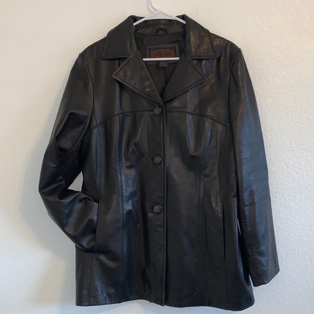 SIENA WOMENS GENUINE LEATHER JACKET BLACK SIZE LARGE